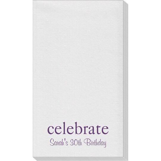 Big Word Celebrate Linen Like Guest Towels